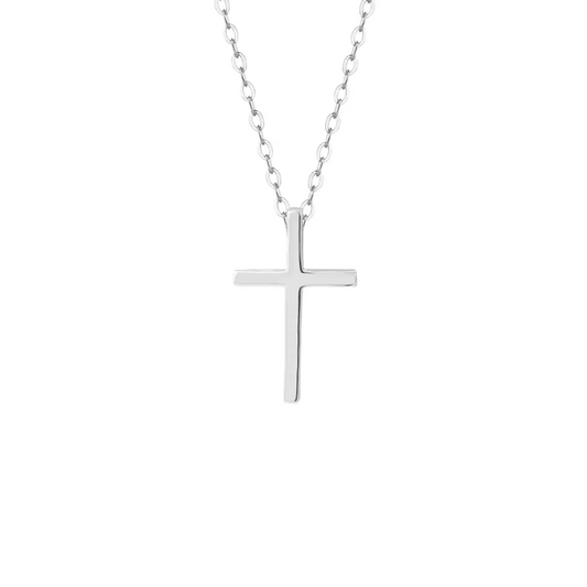 Silver cross pendant & chain